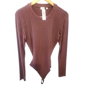 NWT WILFRED MAINCY OPEN BACK RIBBED BODYSUIT  $46